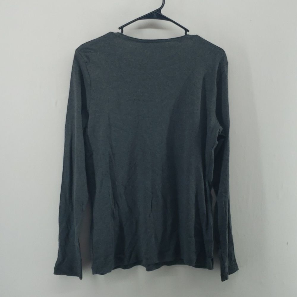 Karen Scott Snowman Trio Long Sleeve Top Charcoal Medium Holiday (AM) - Picture 7 of 7